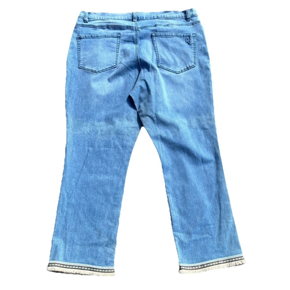 NWT DG2 Diane Gilman Size 16PW/38x26 High Rise Southwestern Fringed Hem Jeans - Picture 11 of 12